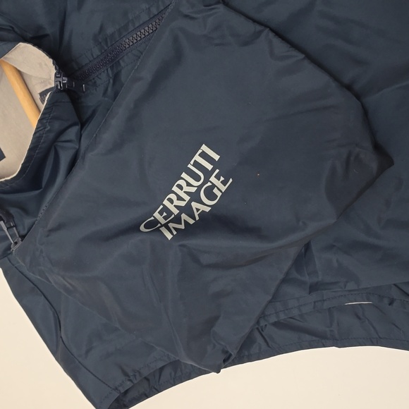 Vintage Cerruti Image Men's Full Zip Vest With Pouch Blue Drawstring Size Large* - Picture 15 of 17